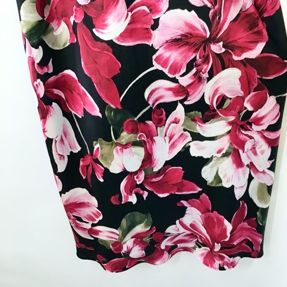 Women's XXL Elegant Lilac & London Floral Nightgown Chemise Slip Black Red Silky - Picture 8 of 10